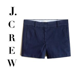 J CREW Navy Blue Chino Shorts Size 10 100% STYLE 82043 Cotton 4 inch Inseam